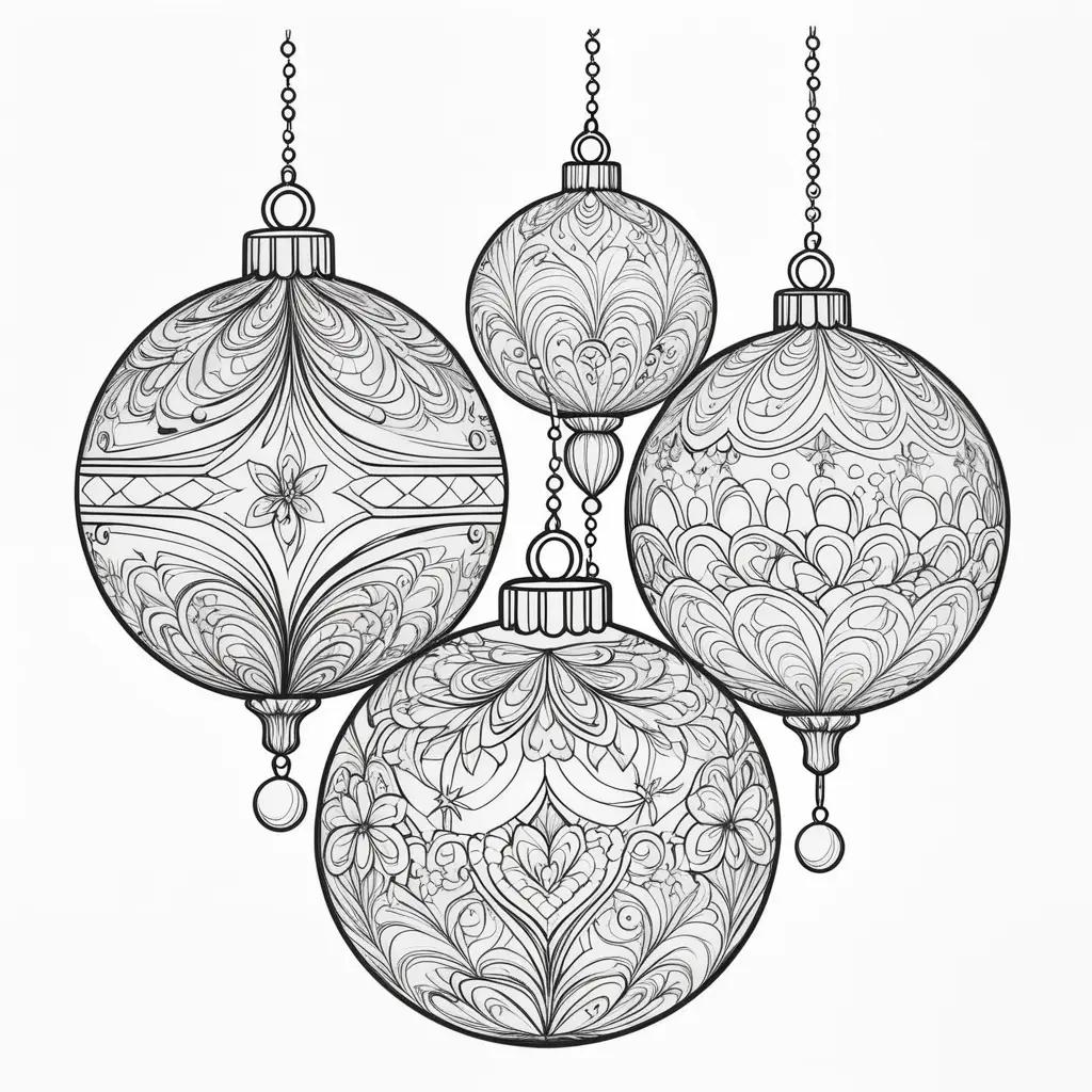 Christmas ornaments coloring pages for adults