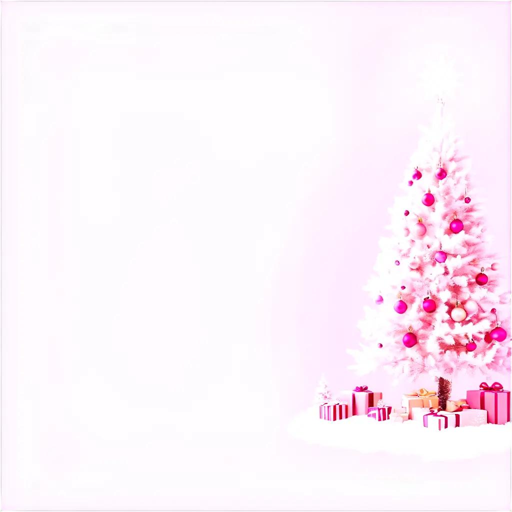 Christmas tree in a pink background