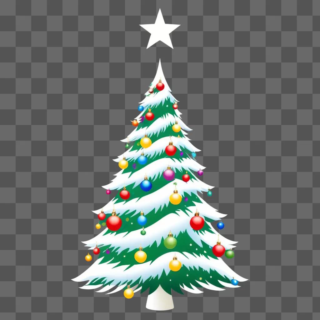 Christmas tree with colorful ornaments and star