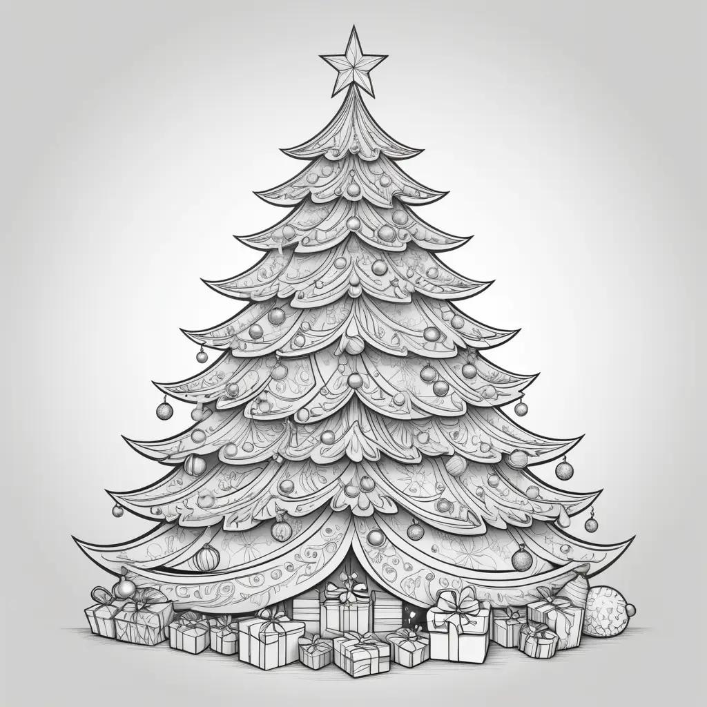 Christmas tree with gift boxes and ornaments