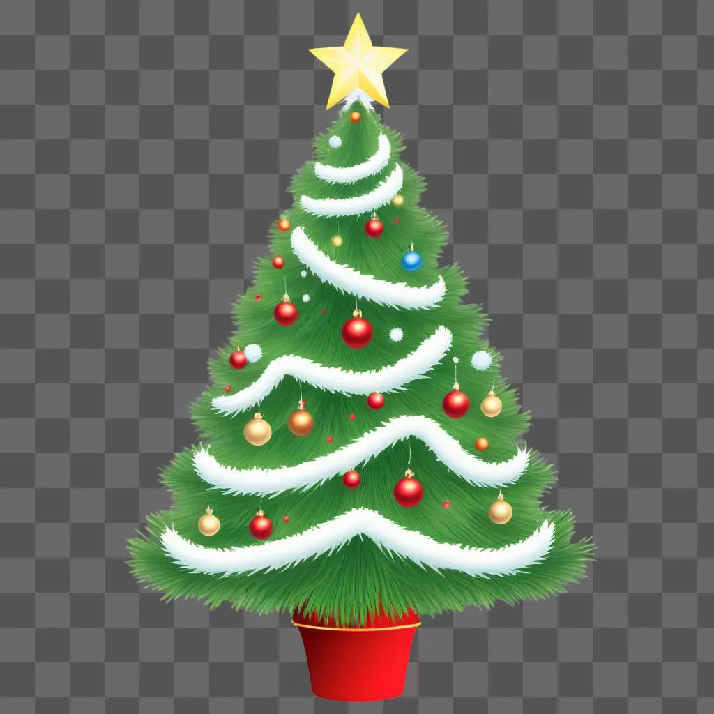 Christmas tree with ornaments and a star