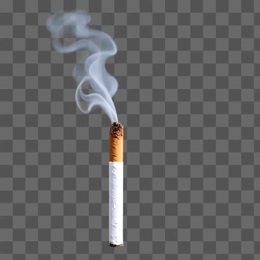 Cigarette smoke billowing from a transparent cigarette