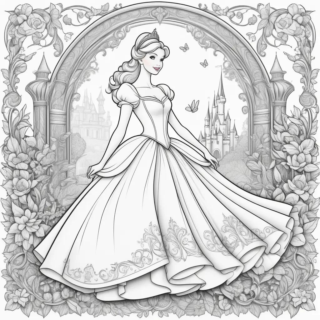 Cinderella Coloring Pages: Princess Belle, Fairy Tale, Princess, Castle, Princesses, Coloring, Coloring Book, Princess Coloring, Coloring Pages, Cinderella