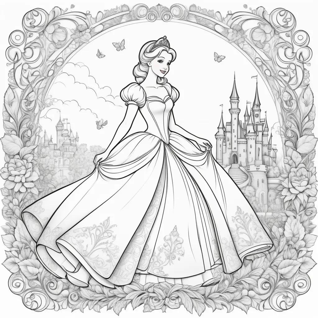 Cinderella Coloring Pages Featuring A Fairy Tale Princess