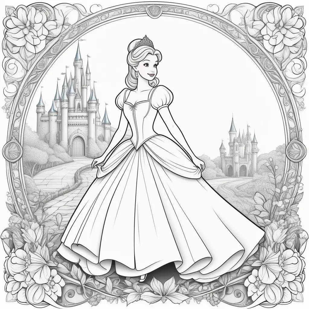 Cinderella coloring pages for adults