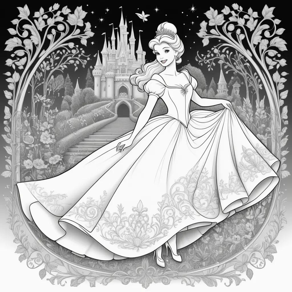 Cinderella coloring pages for kids