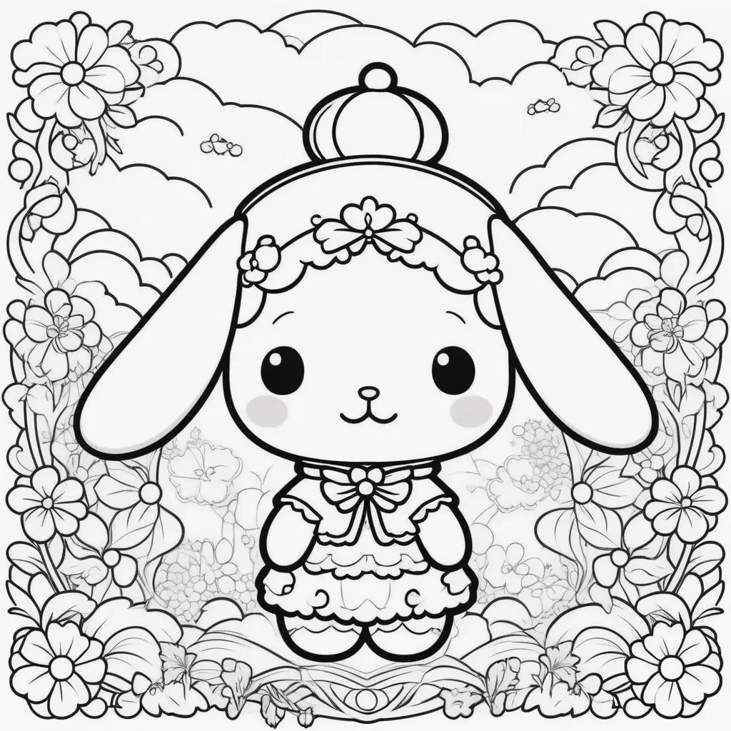 Cinnamoroll coloring pages with cute cartoon characters