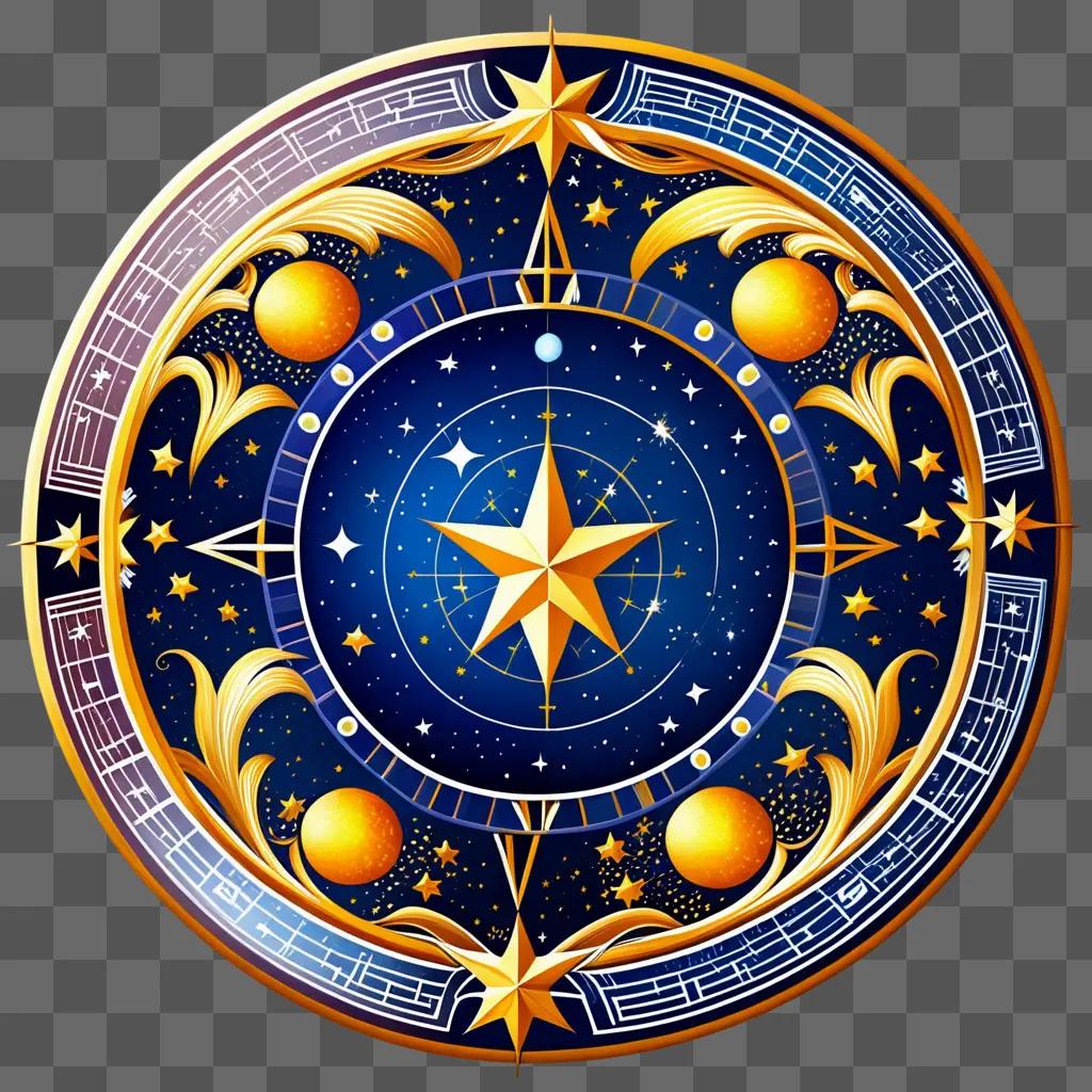 Circle with a star and gold design