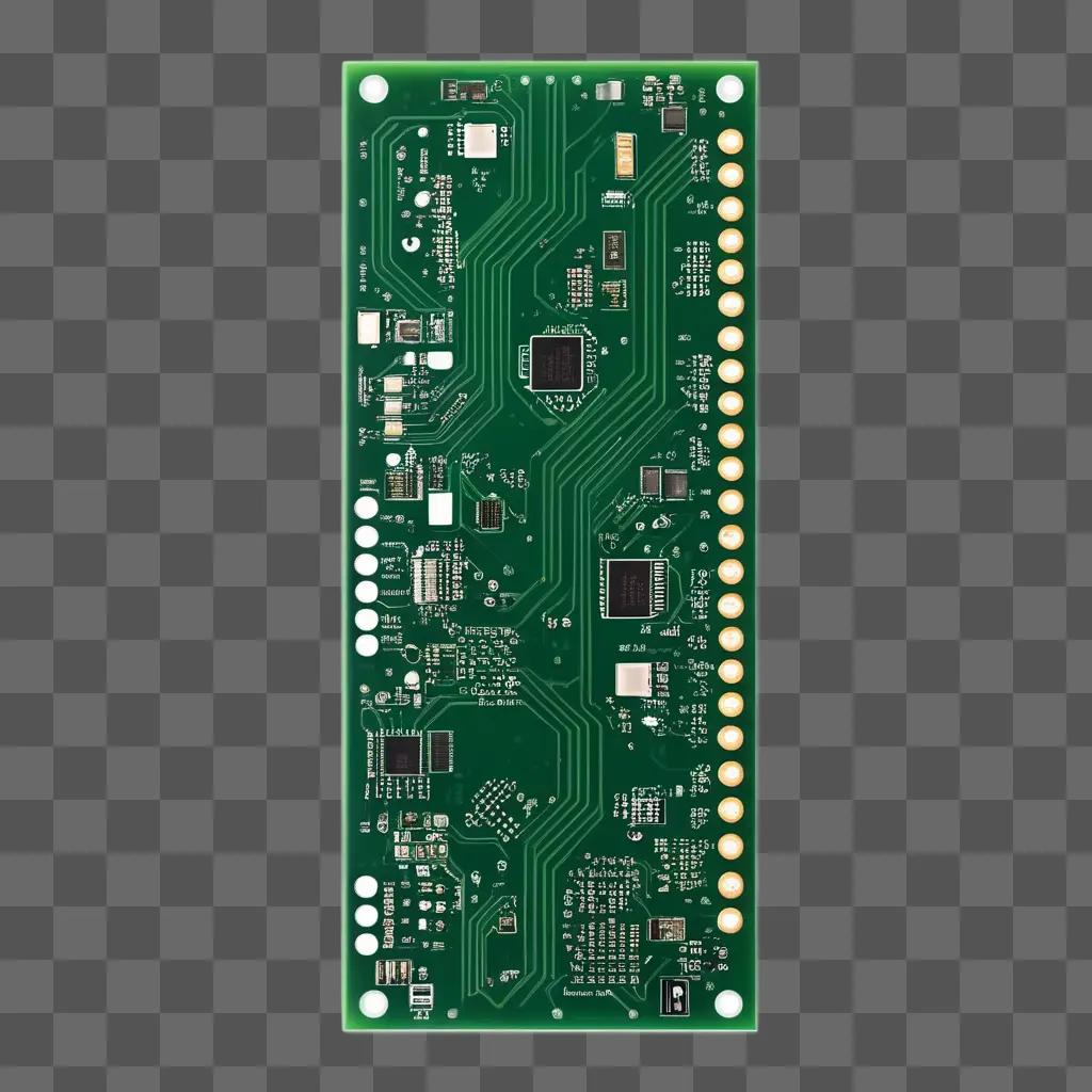 Circuit board free of solder on green background