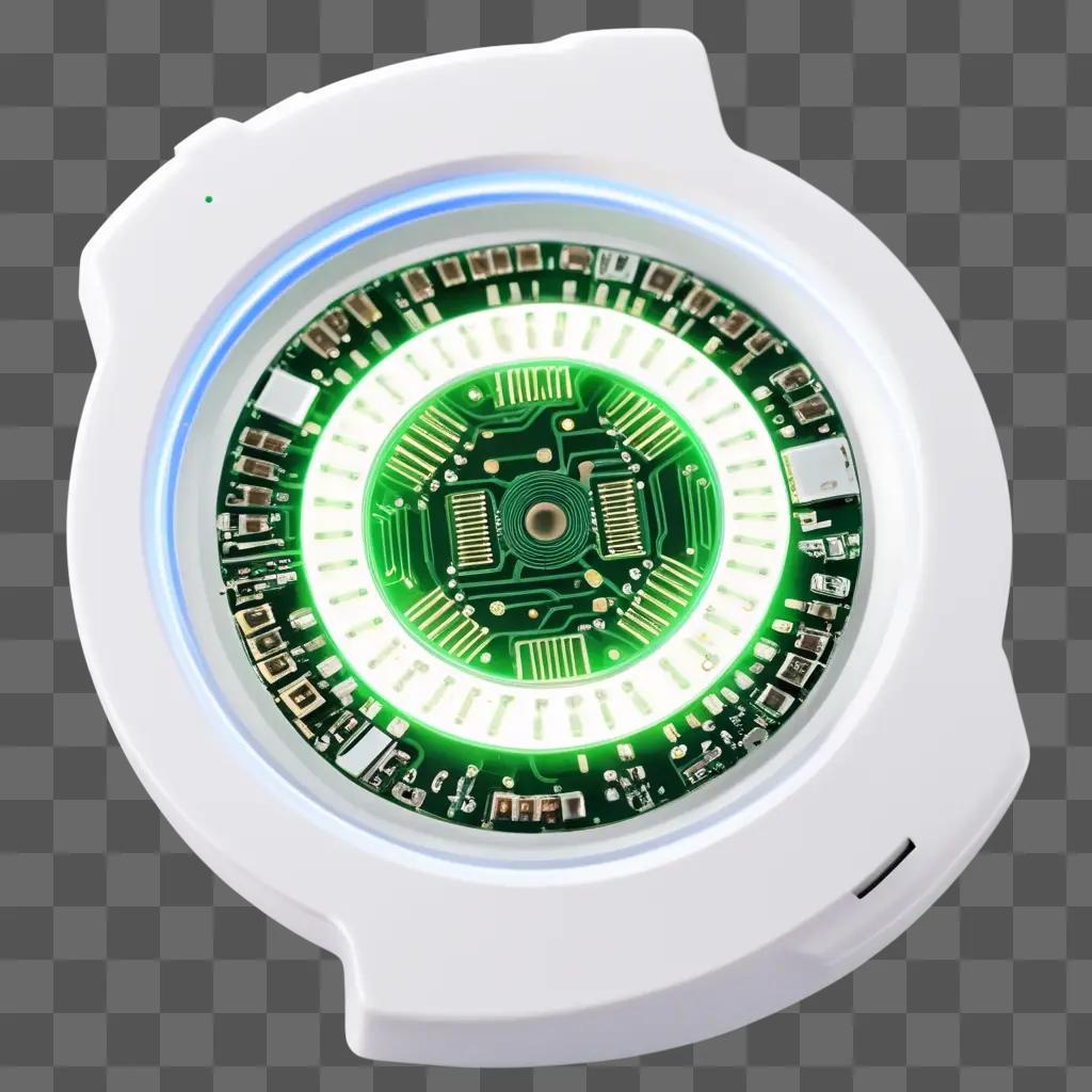 Circuit board with green sensor and white casing