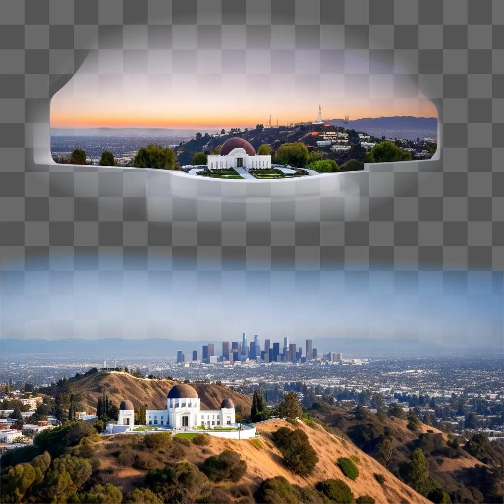 Cityscape of Los Angeles, California with the Hollywood Sign