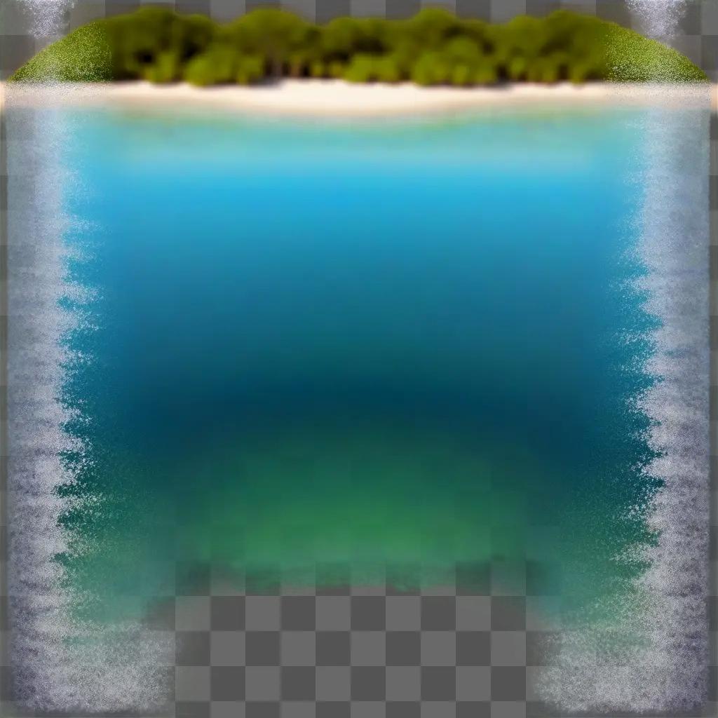 Clear PNG image of blue water and island