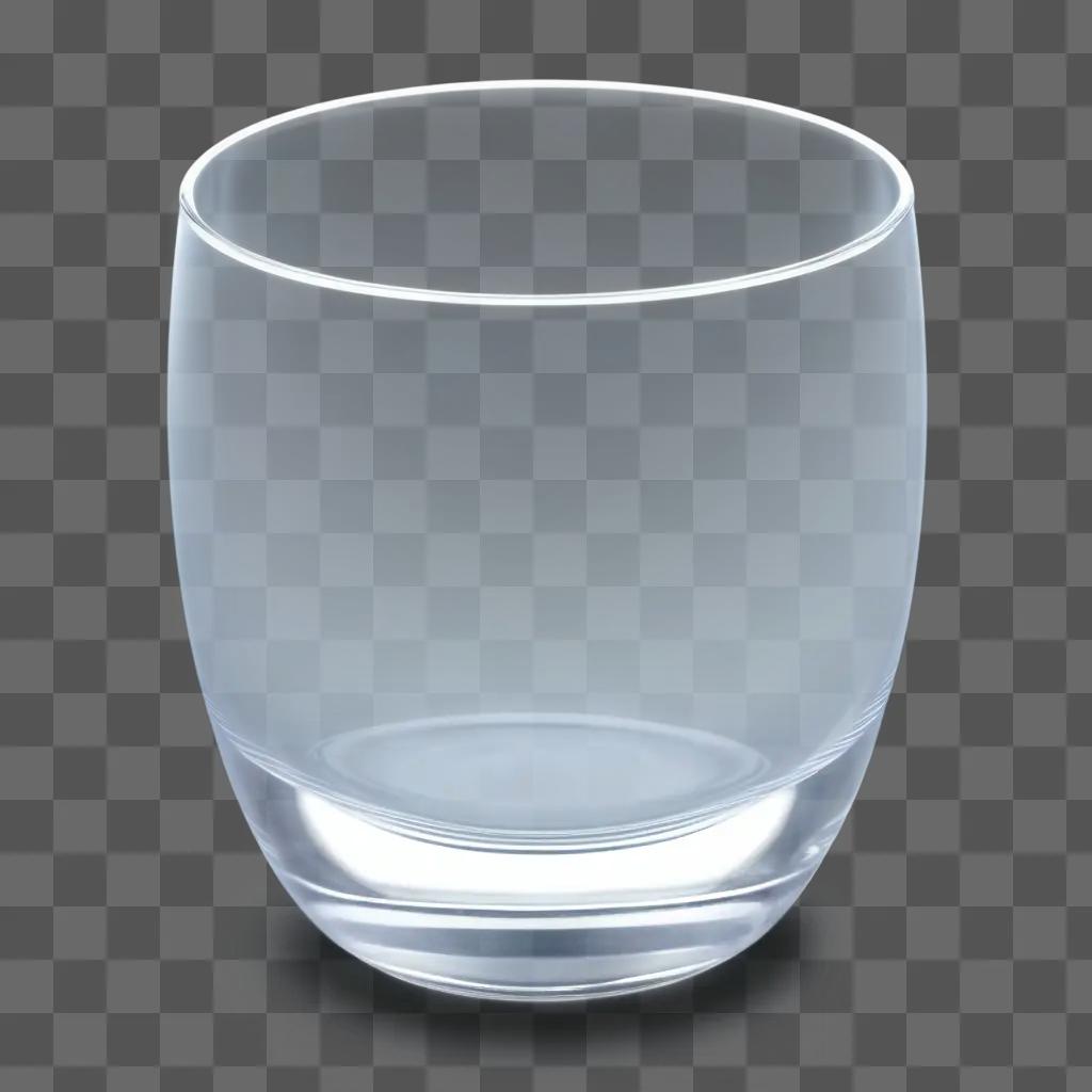 底が透明な透明なガラスカップ