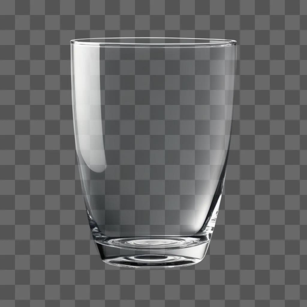 Clear water glass on a grey background