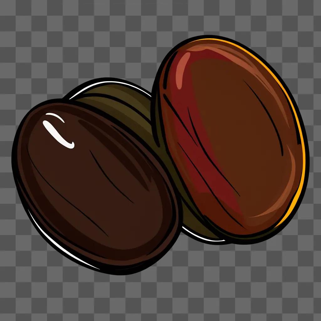 Clipart bean with brown and red coloring