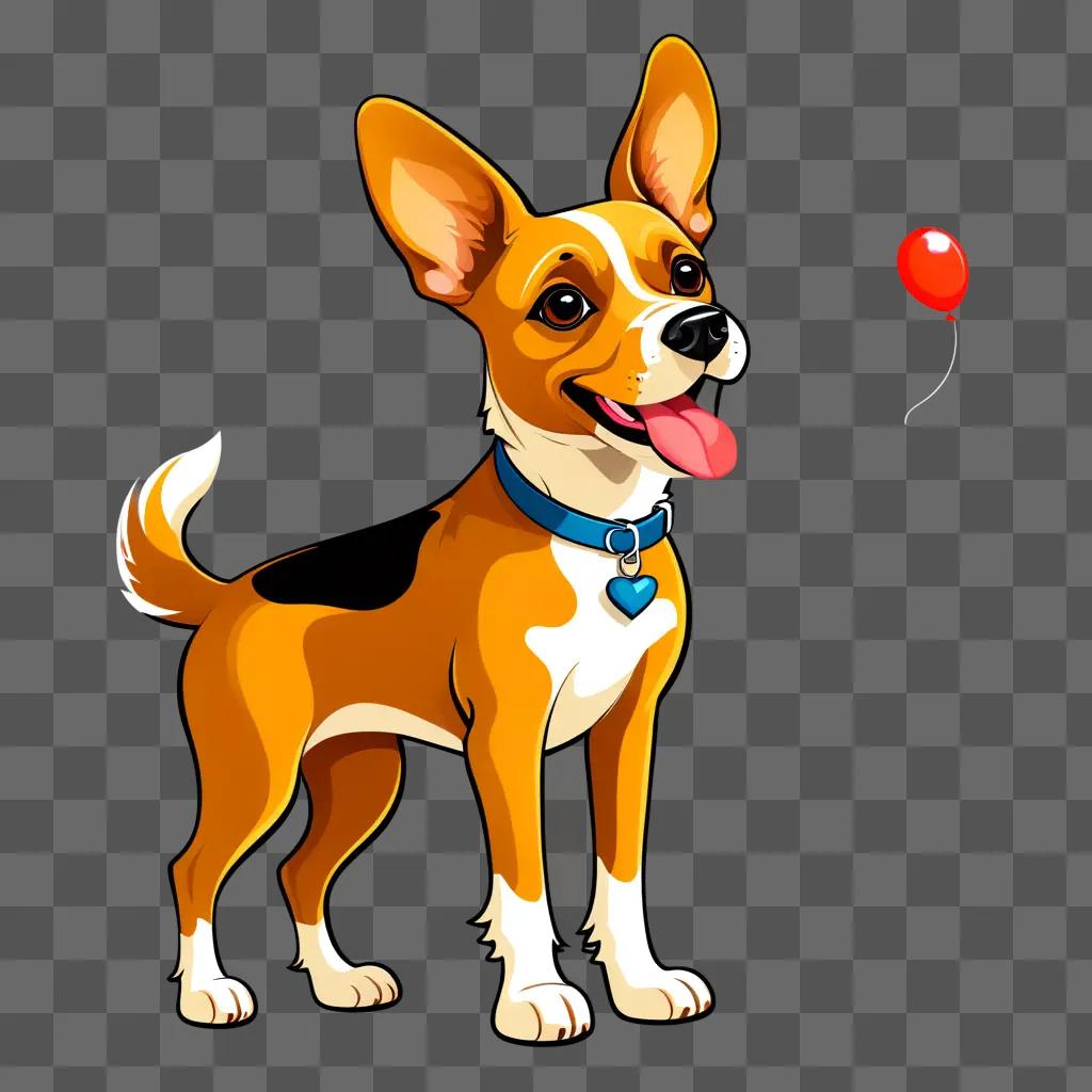 Clipart dog with heart on collar