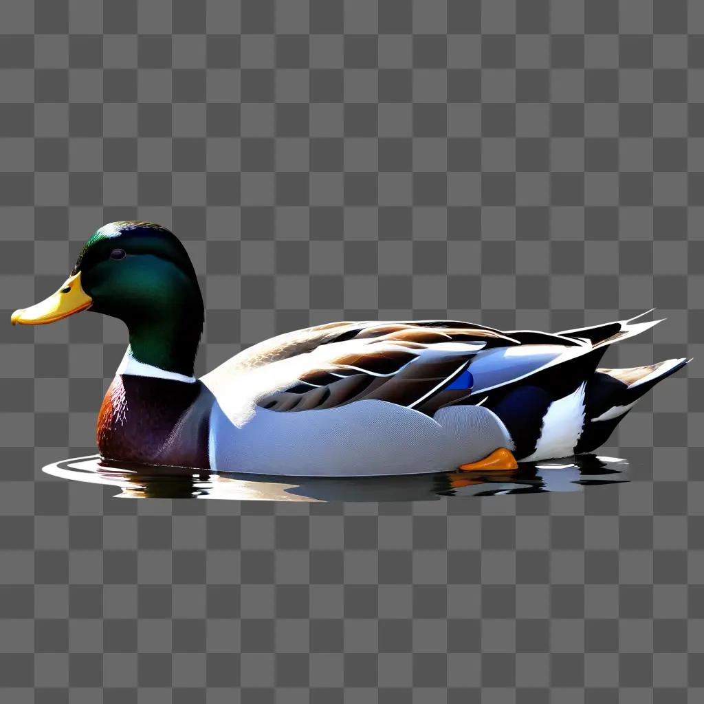 Clipart duck with orange beak and green head