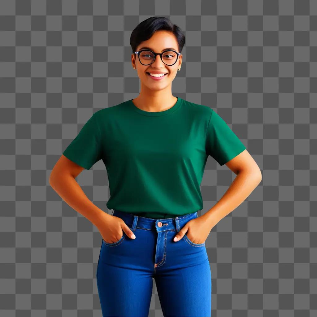 Clipart free images of smiling woman in jeans