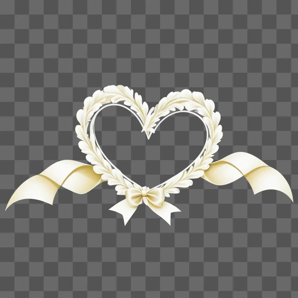 Clipart heart and bow in elegant design