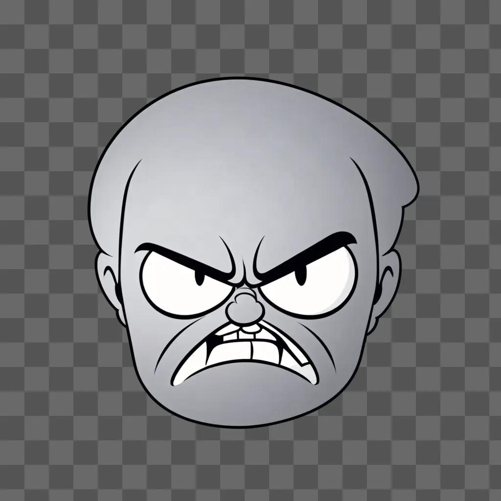 怒りの表情を浮かべた漫画の顔のクリップアート