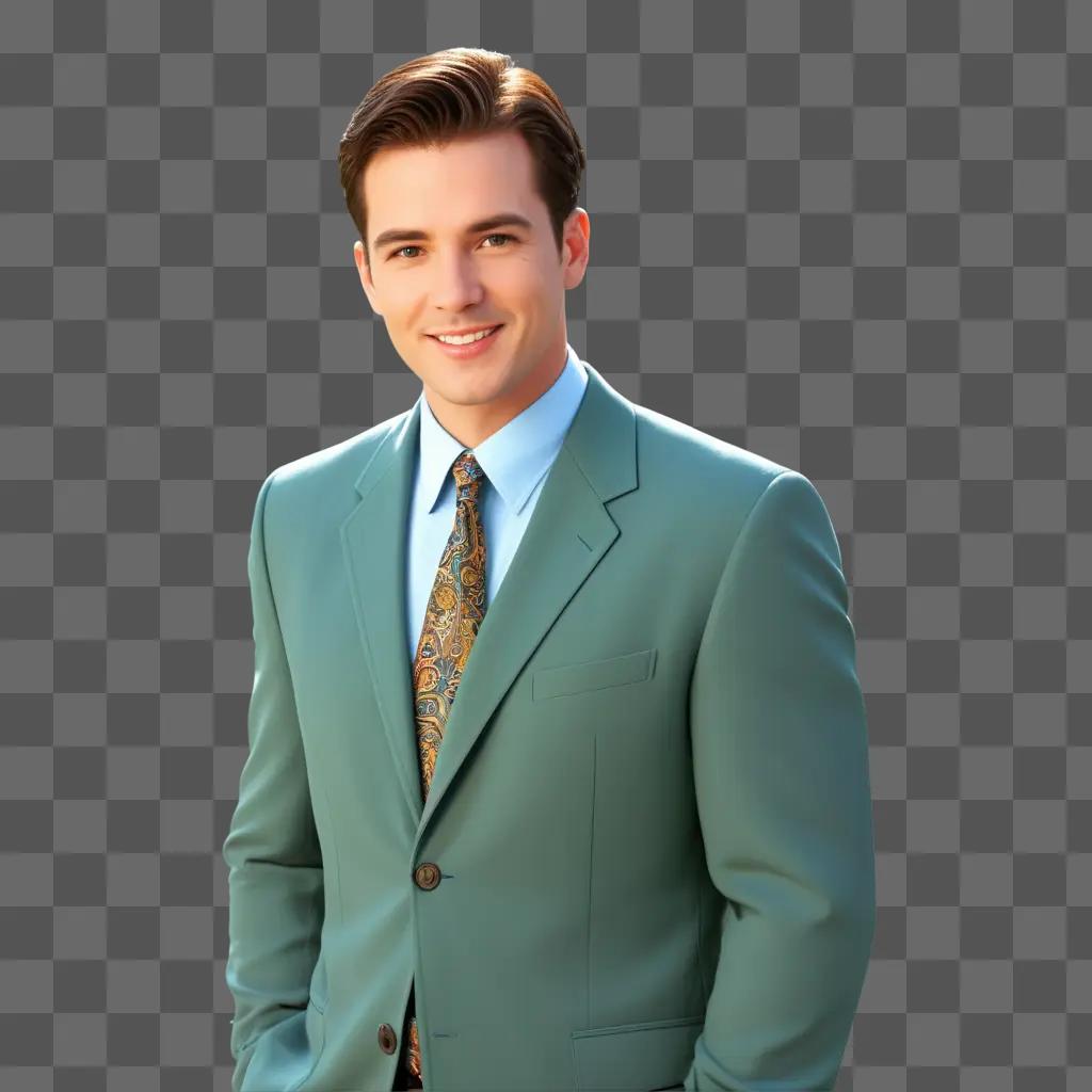 Clipart of a young man in a suit