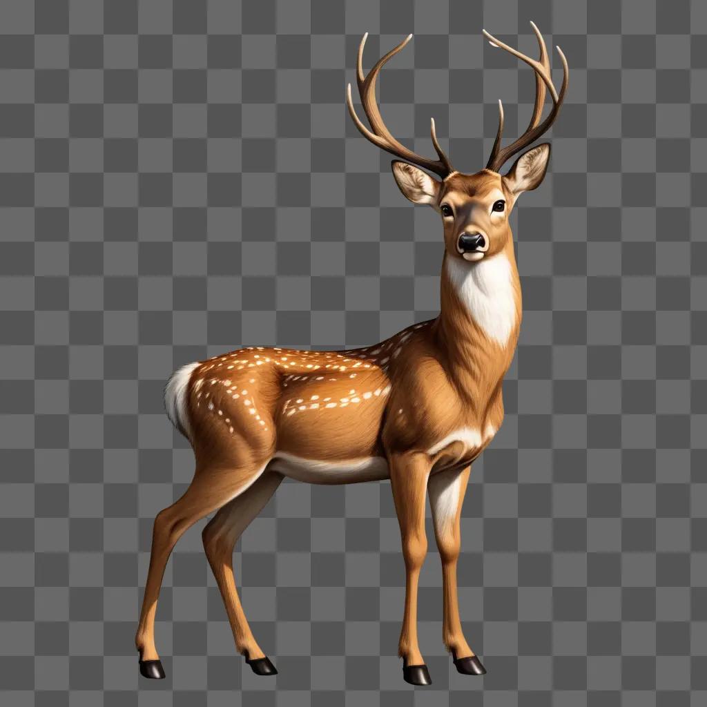 Clipart of deer with brown spots on a brown background