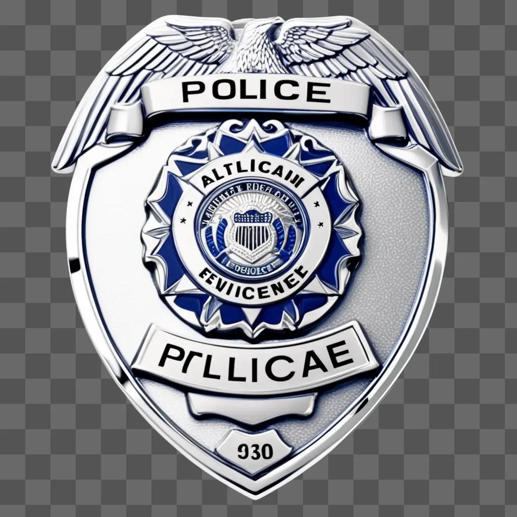 Clipart of police badge with eagle and shield