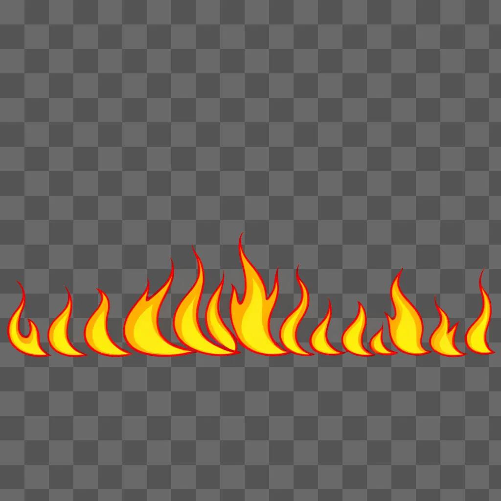 Clipping art of flames against an orange background