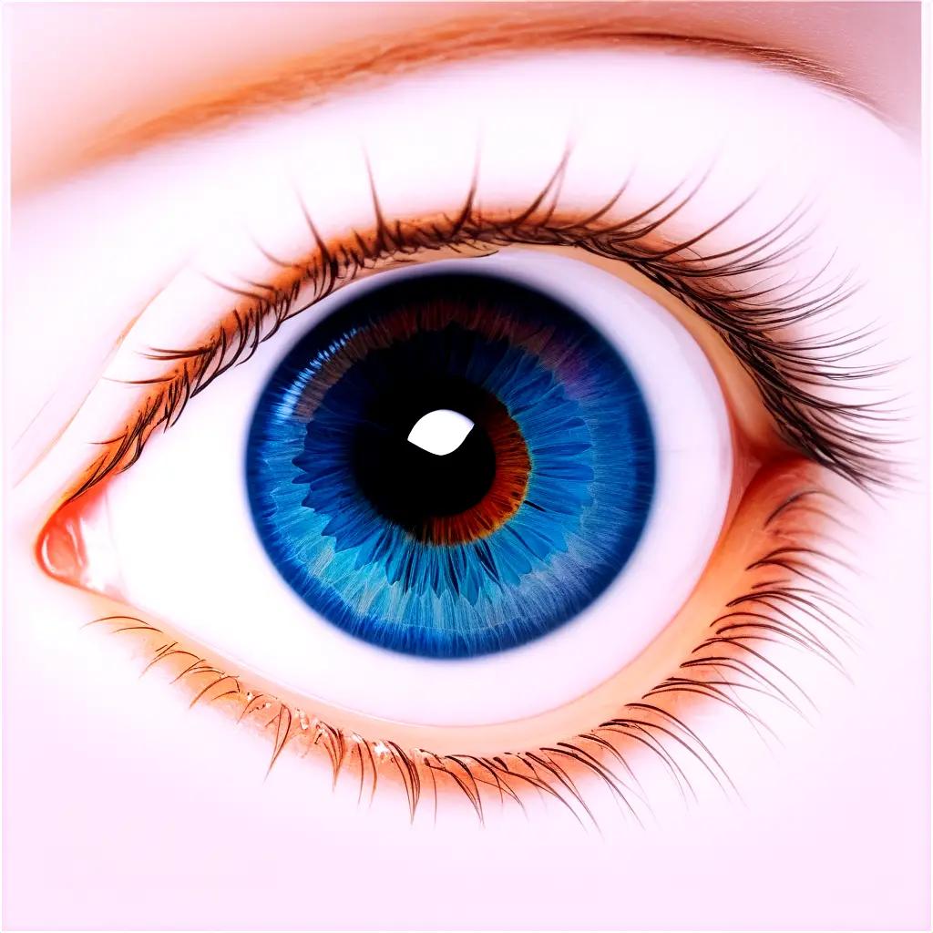 青い虹彩を持つ人間の目の接写