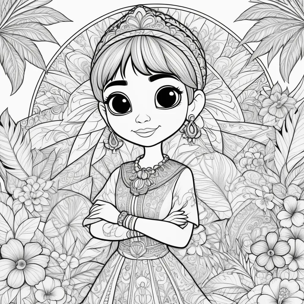 Coco Coloring Pages: A Princess with a Crown