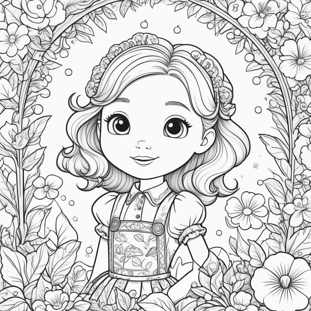 Cocomelon Coloring Page - Color a pretty girl with flowers