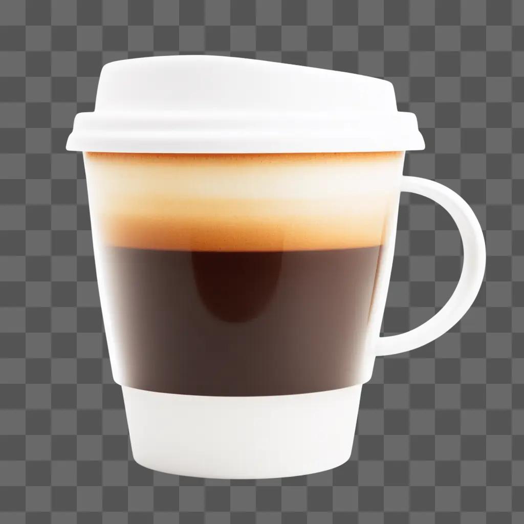 白い背景に透明な蓋付きのコーヒーカップ