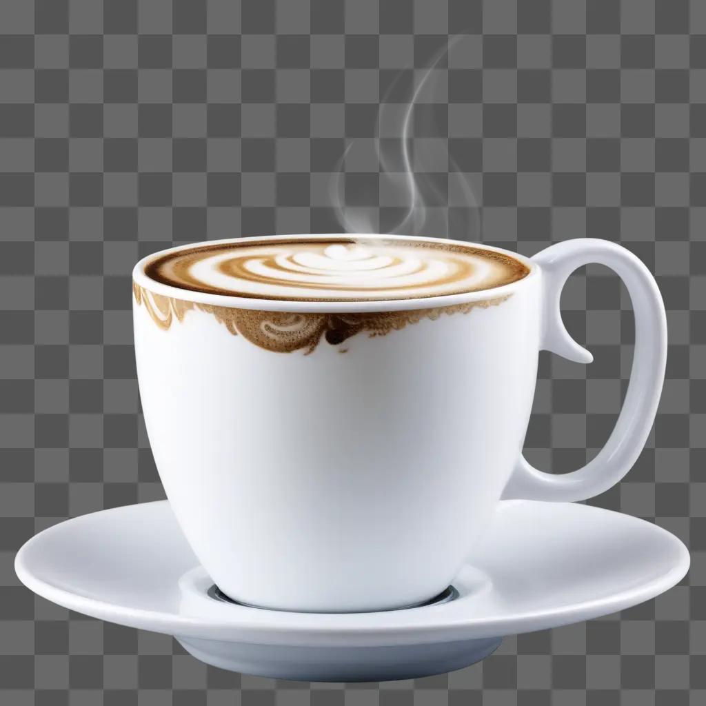 Coffee cup with white background and transparent design