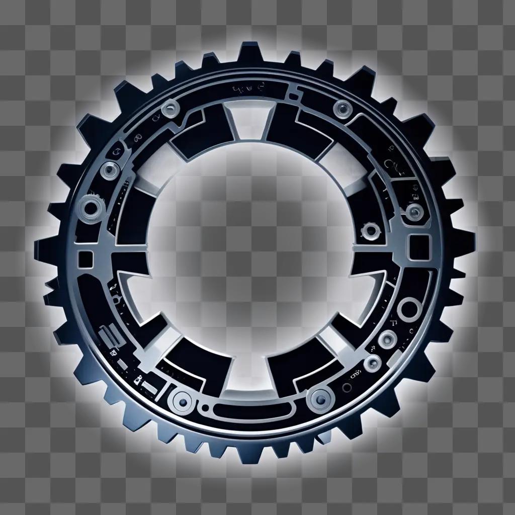 Cog logo design in black and white