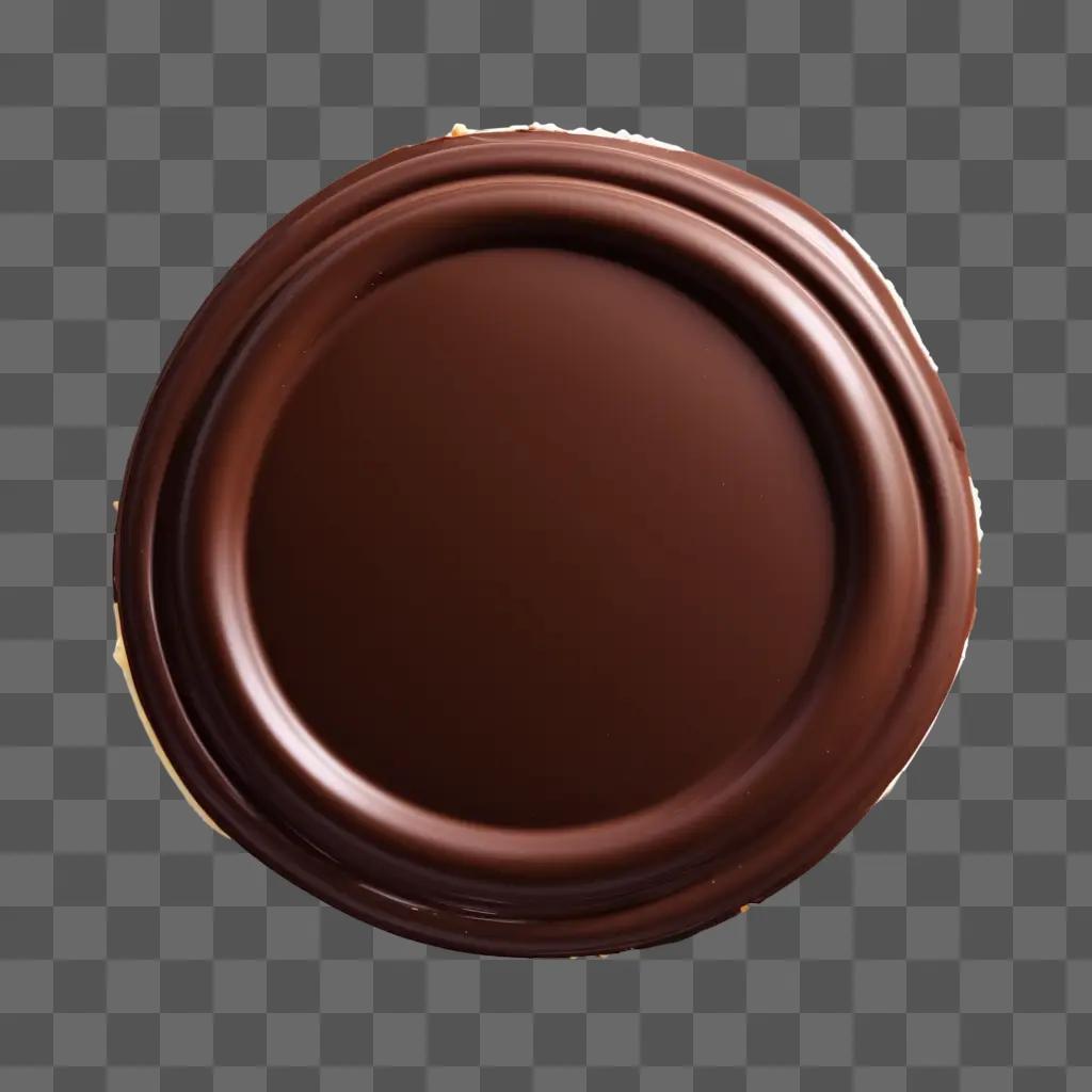 Cold chocolate circle on brown background