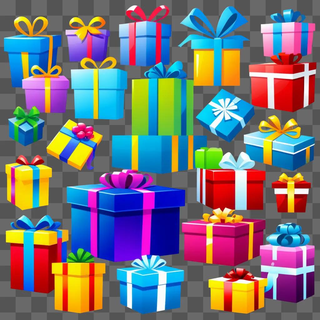 Collection of Unique Gift Boxes Clipart