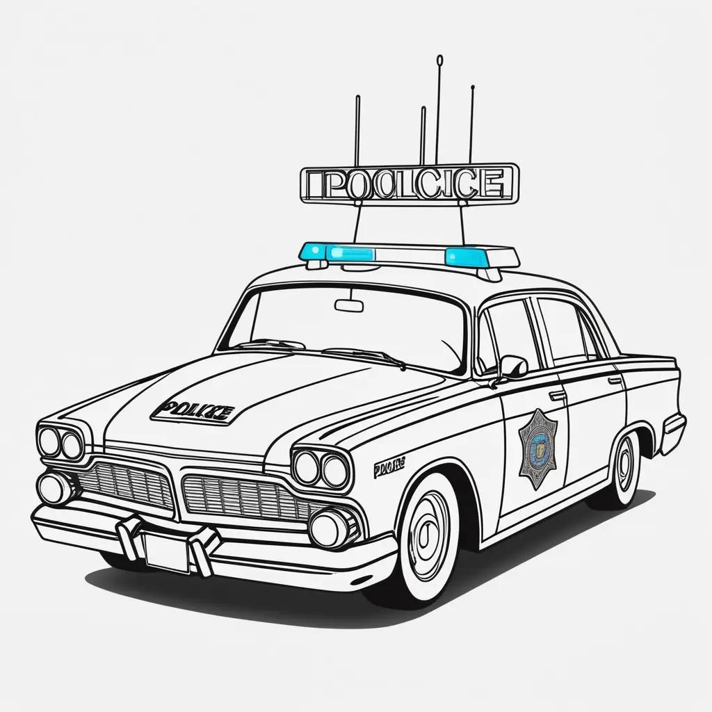 Color Police Car Coloring Pages