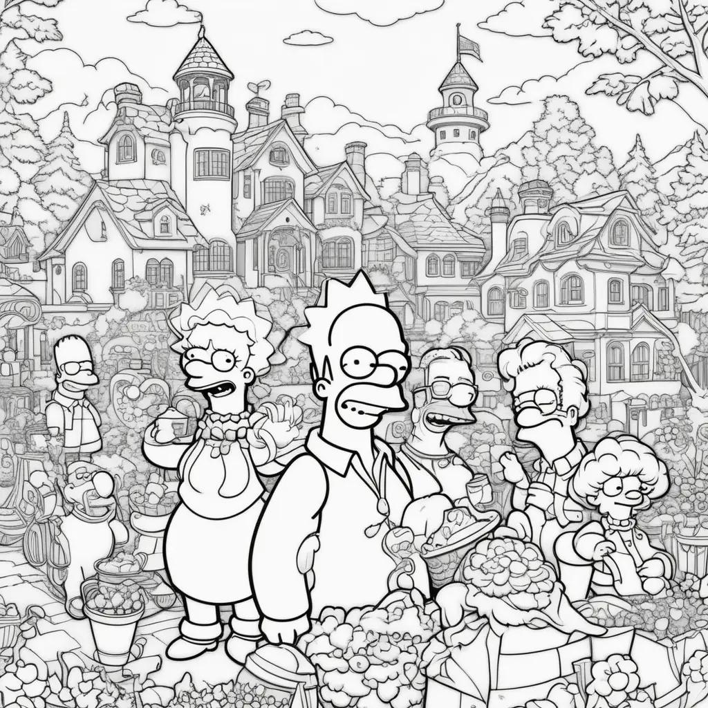 Color by number Simpsons coloring pages