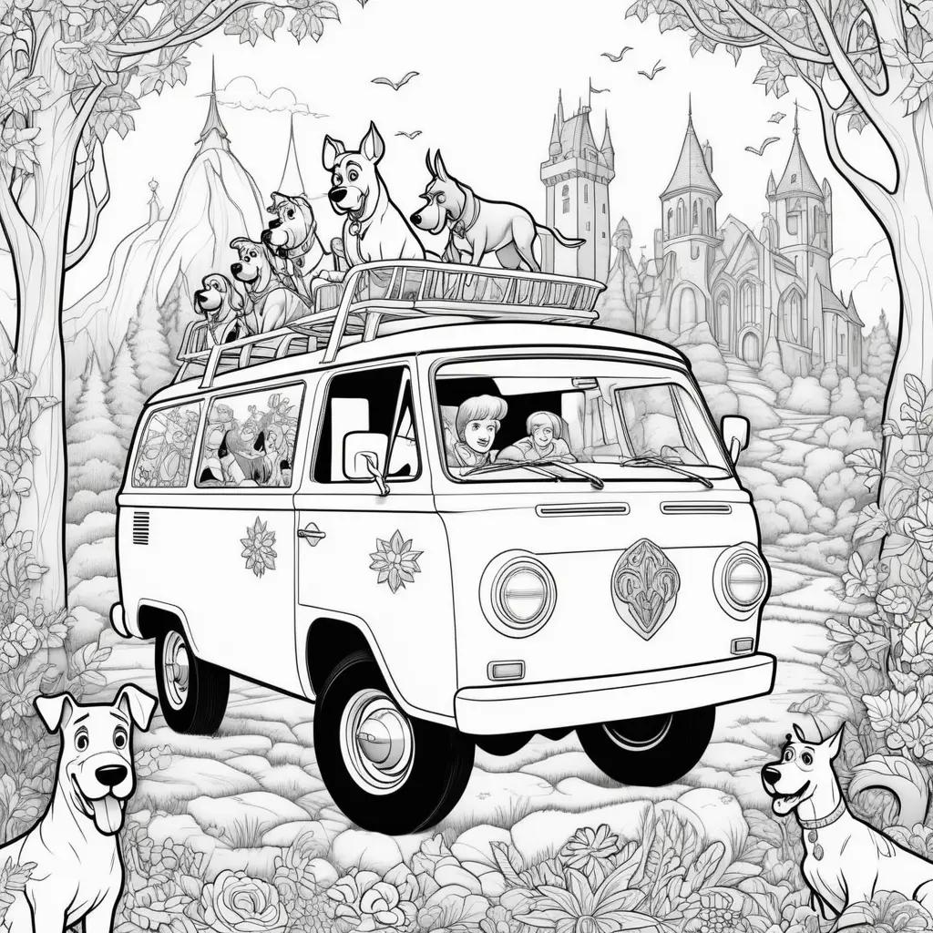 Color by number coloring pages of scooby doo