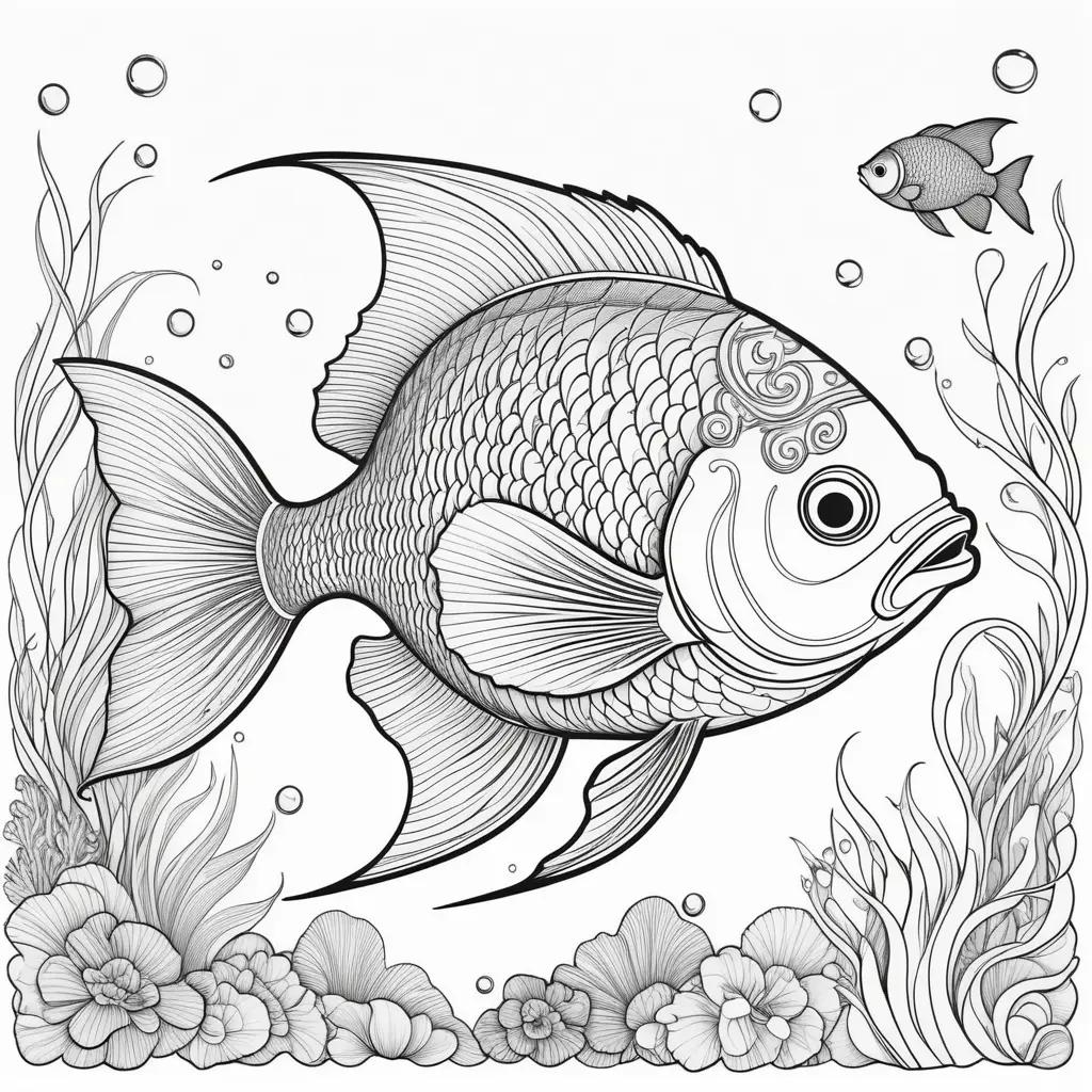 Color by numbers fish coloring page