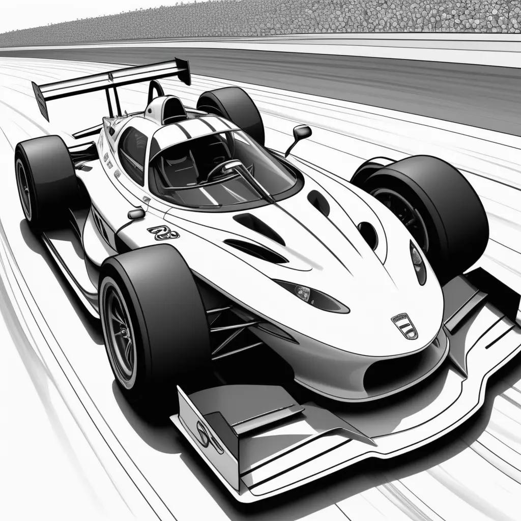 Color page of a black and white racecar