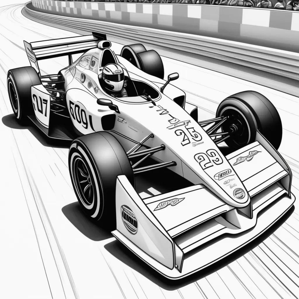 Color page of black and white racecar