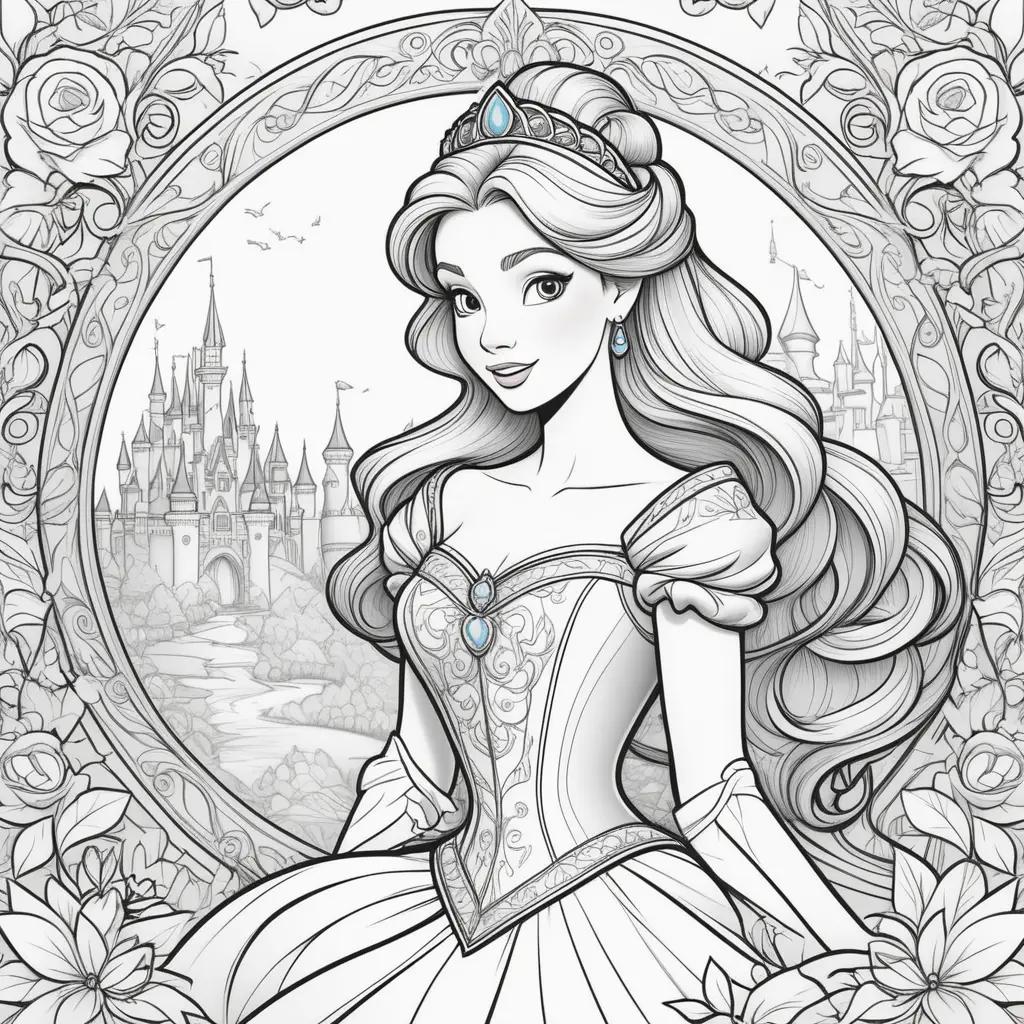 Color pages featuring Disney princesses