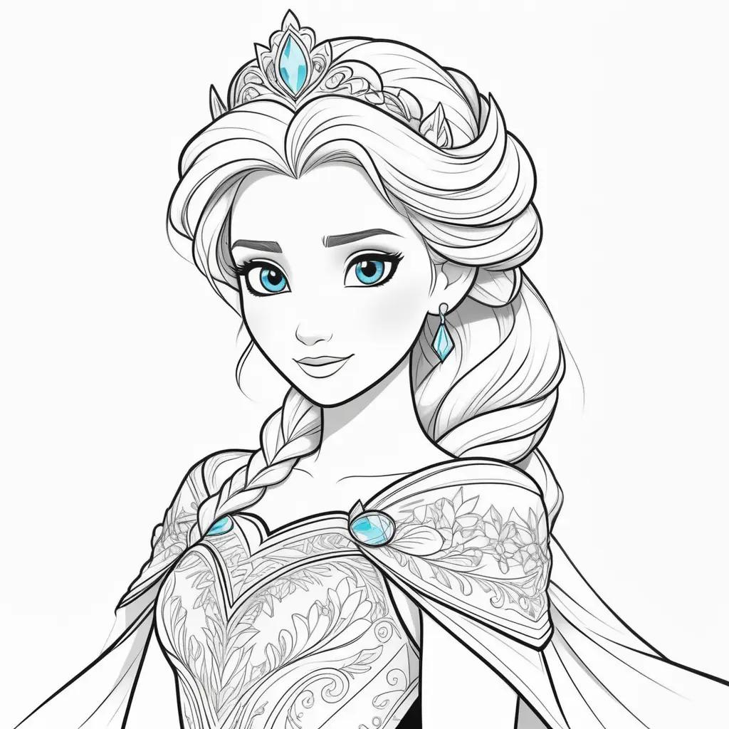 Color pages featuring the beautiful Elsa character from Disney