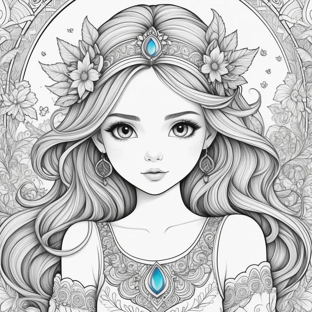 Color pages for girls, princesses, drawing, coloring, and more