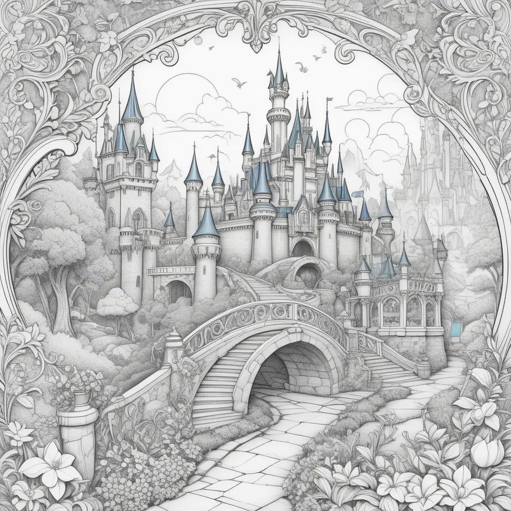 Color pages of Disney castle in the sky