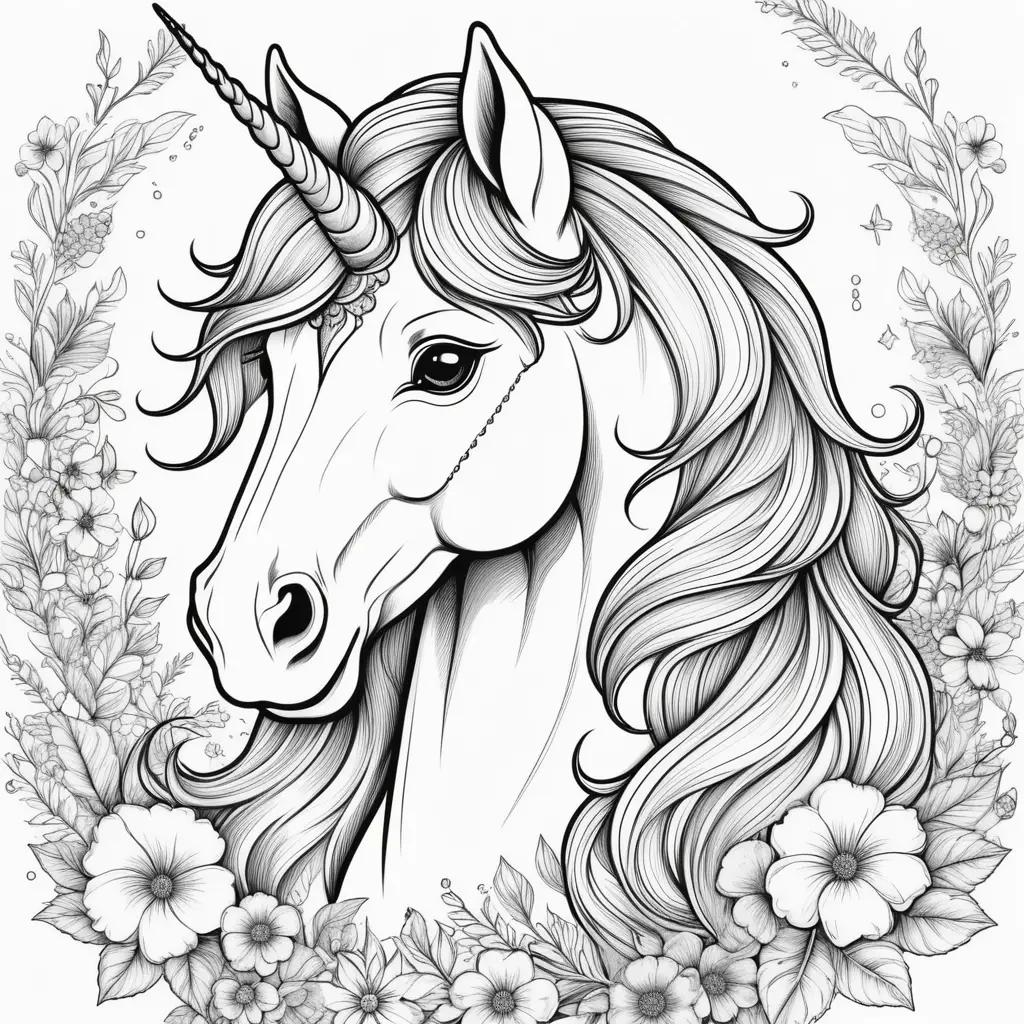 Color your own unicorn coloring pages with flowers