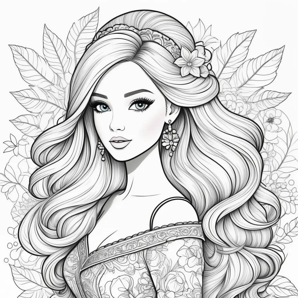 Colorable Barbie Coloring Pages for Kids