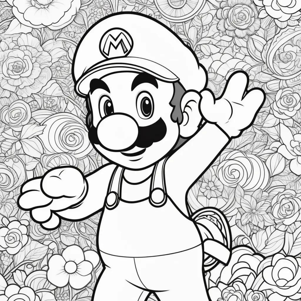 Colorable Mario Coloring Pages for Kids