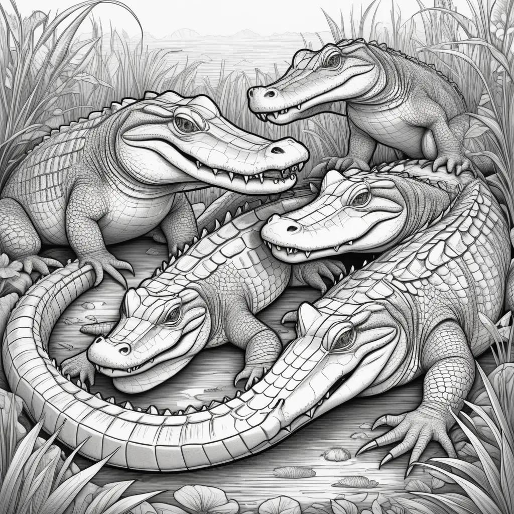 Colorful Alligator Coloring Pages